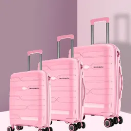 Nasher Miles Set Of 3 Paris Textured Hard-Sided Trolley Suitcases-picture-28