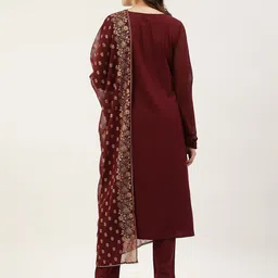 FIORRA Women Floral Printed Kurta with Trousers & With Dupatta image 4