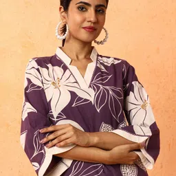 Jaipur Kurti Women Floral Embroidered Bell Sleeves Gotta Patti Kurta-image-92
