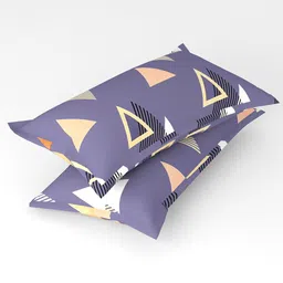 bsb home Purple & Orange 2 Pieces Geometric Printed Pure Cotton Rectangle Pillow Covers-picture-13