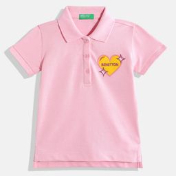 United Colors of Benetton Kids Girls Polo Collar T-Shirt With Applique Detail-picture-28