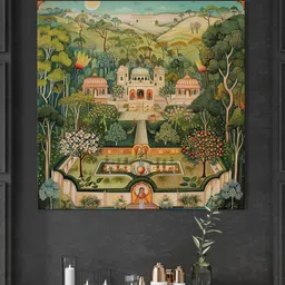 999Store Green & Beige Canvas Floral and Botanical Wall Painting-image-58
