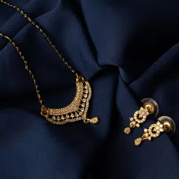 PANASH Gold-Plated AD Stone-Studded & Black Beaded Managalsutra-picture-23