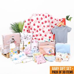 Moms Home Infants Set Of 30 Organic Cotton Baby Apparel Gift Set-picture-4