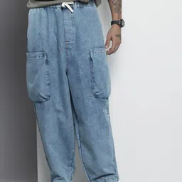 The Indian Garage Co Men Cargo Harem Heavy Fade Jeans-picture-33