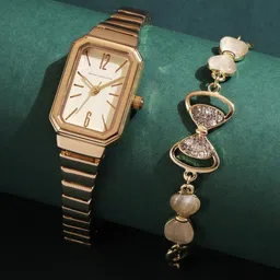 French Connection Women Rectangular Dial Analogue Watch Gift Set FCW18GM-picture-29