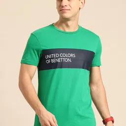 United Colors of Benetton Brand Logo Printed Striped T-shirt-picture-23