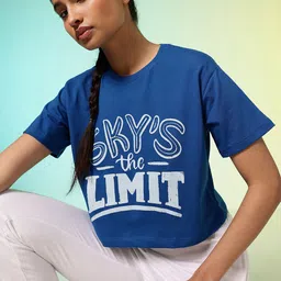 HRX by Hrithik Roshan Women Typography Printed Pure Cotton T-shirt-picture-36