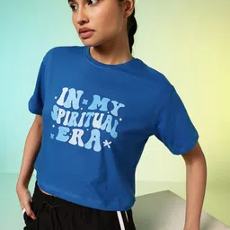 HRX by Hrithik Roshan Women Typography Printed Pure Cotton T-shirt-picture-34