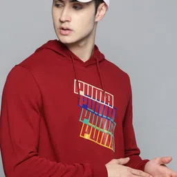 Puma Men Regular Fit Typographical Printed Full Sleeved Hooded Sweatshirt-picture-34