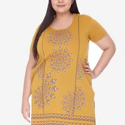 IN Love Ethnic Motifs Printed Cotton Longline Lounge T-Shirts-picture-15