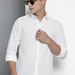 The Indian Garage Co Self Design Textured Casual Shirt-picture-26