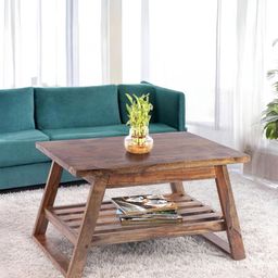 Ikiriya Coffee Brown Rectangle Shaped Sheesham Wooden Accent Coffee Table-picture-45