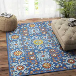 imperial knots Blue Abstract Wool 5ft x 8 ft Hand Tufted Carpet-picture-31