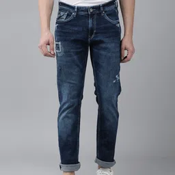 SPYKAR Men Low-Rise Mildly Distressed Heavy Fade Regular Fit Stretchable Jeans-picture-22