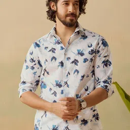 Andamen Men Premium Floral Printed Casual Cotton Regular Fit Shirt-image-31