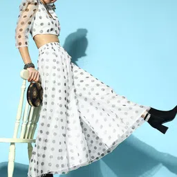 Shae by SASSAFRAS Women Classic White Polka-Dotted All in the Details Trousers-picture-25