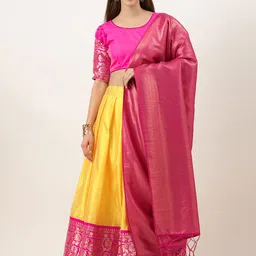 Fabcartz Semi-Stitched Lehenga & Unstitched Blouse With Dupatta-picture-25
