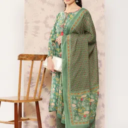 KALINI Women Floral Printed Regular Pure Cotton Kurta with Palazzos & With Dupatta-picture-30