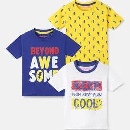 Googo Gaaga Boys Pack of 3 Printed Round Neck Casual T-shirt-picture-49