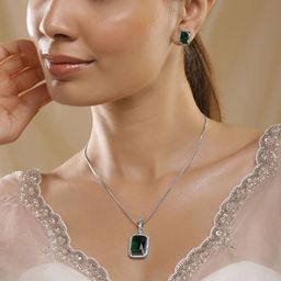 Rubans Rhodium-Plated  Cubic Zirconia  Studded Jewellery Set-picture-48