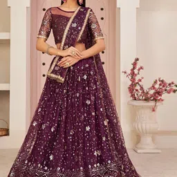 DIVASTRI Embellished Thread Work Semi-Stitched Lehenga & Unstitched Blouse With Dupatta-picture-23