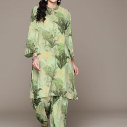 Readiprint Fashions Women Floral Printed Regular Pure Cotton Kurta with Harem Pants-picture-17