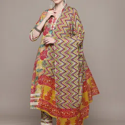 Readiprint Fashions Women Ethnic Motifs Pure Cotton Kurta with Trousers & With Dupatta-picture-26