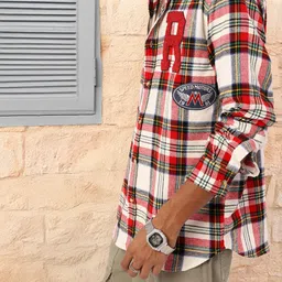 Kook N Keech Sporty Champ Checked Relaxed Fit Applique Shirt-picture-36