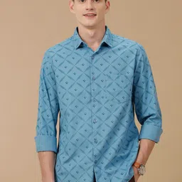 CAVALLO by Linen Club Men Contemporary Slim Fit Floral Printed Casual Shirt-image-41