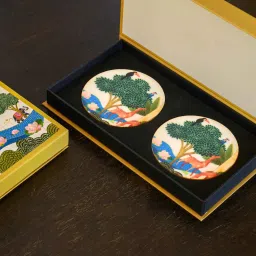 d'orable Unity In Fight Green (4 x 4 Inches) Marble (Set of 2) Coasters image 1