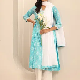 Libas Women Ethnic Motifs Printed Kurta with Trousers & Dupatta-picture-17