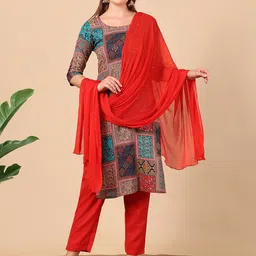 DUMMY SHAPE Women Paisley Printed Kurta with Trousers & Dupatta-image-33