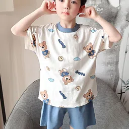 StyleCast x Revolte Boys Blue Graphic Printed T-Shirt & Shorts-picture-16