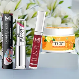 MI FASHION Set of Creamy Matte Lipstick & Liquid Lipstick with Makeup Remover Balm-image-72