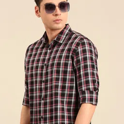 Being Human Pure Cotton Slim Fit Opaque Checked Casual Shirt-picture-30