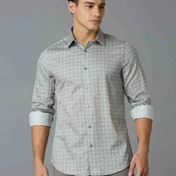 Reid & Taylor Men India Slim Fit Spread Collar Floral Printed Cotton Casual Shirt-picture-12