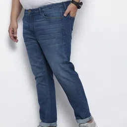 Hardsoda by The Indian Garage Co Men Plus Size Slim Fit Light Fade Stretchable Jeans image 2