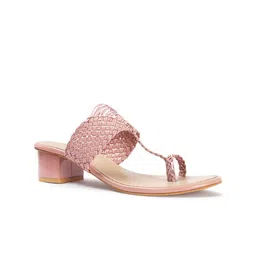 DressBerry Women Textured Party Block Sandals with Laser Cuts image 3