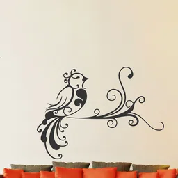 LANSTICK Black Cute Bird Floral Design Self Adhesive Wall Sticker-picture-40