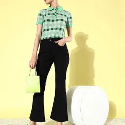 The Roadster Life Co. Women Black Flared Stretchable Jeans image 3