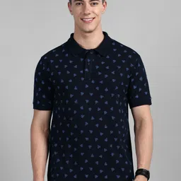 ONN Polo Collar Geometric Printed Casual Pure Cotton T-shirt-picture-46