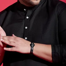 bigbanana Plus Size Mandarin Collar Long Sleeves Cotton Kurta image 4