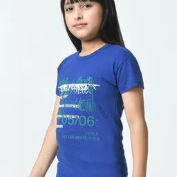 BAESD Girls Pack of 3 Typography Printed Applique T-shirt image 3