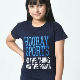 BAESD Girls Pack of 3 Typography Printed Applique T-shirt image 2