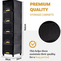 Aura Black & Yellow 10 Pieces Multipurpose Folding Cabinet Storage Organisers image 2