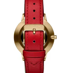MVMT Women Gold-Toned Brass Embellished Dial & Red Leather Straps Analogue Watch 28000295-D image 2