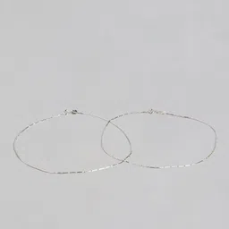 Zavya 925 Sterling Silver Rhodium-Plated Silver-Toned Anklet image 2