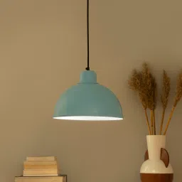 shoppeefry Dome Cork Blue Matt Metal Hanging Light image 1