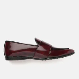 House of Pataudi Men Burgundy Glossy Finish Handcrafted Leather Party Monk Shoes image 4